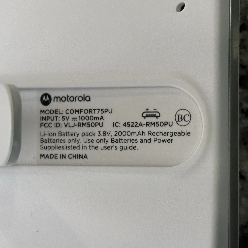 Motorola Comfort75BU 5'' Video Baby Monitor w/ Power Cable WORKS TESTED